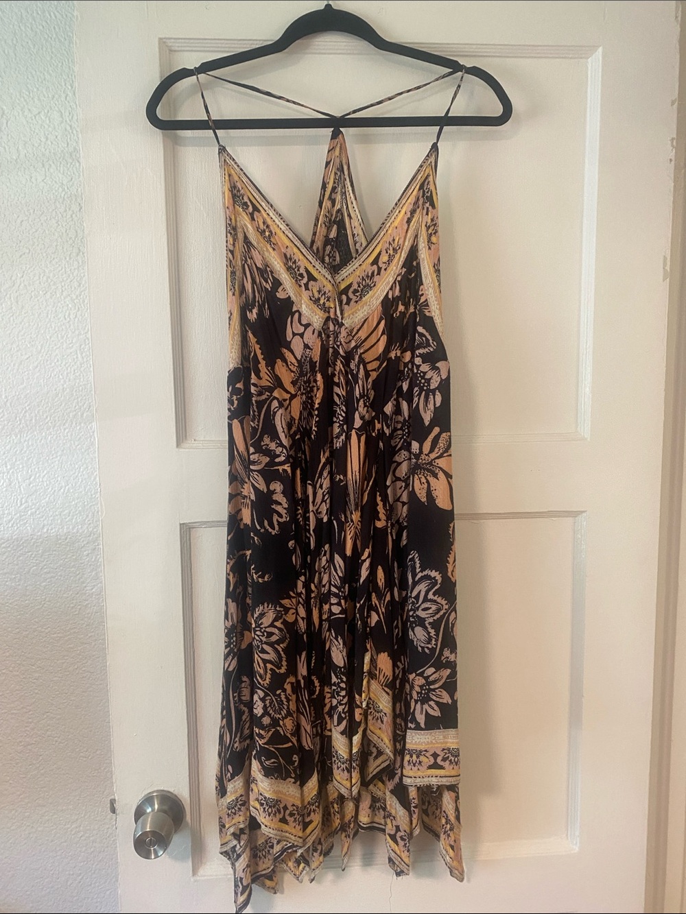 Free People Bali Seashell Scarf Slip Dress, Large, Floral and Flowy